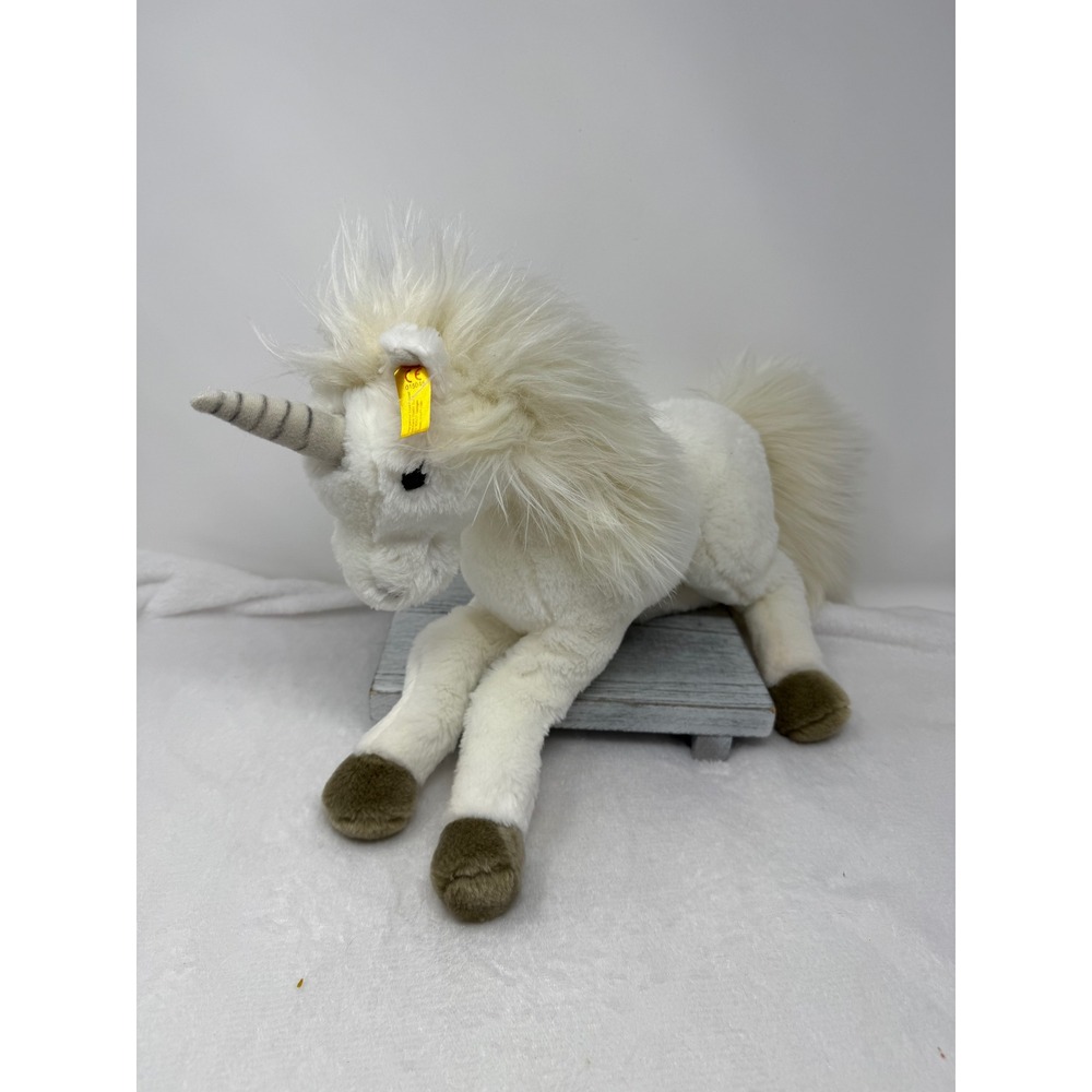 White UNICORN 12" Plush Stuffed Toy 015045 by Steiff